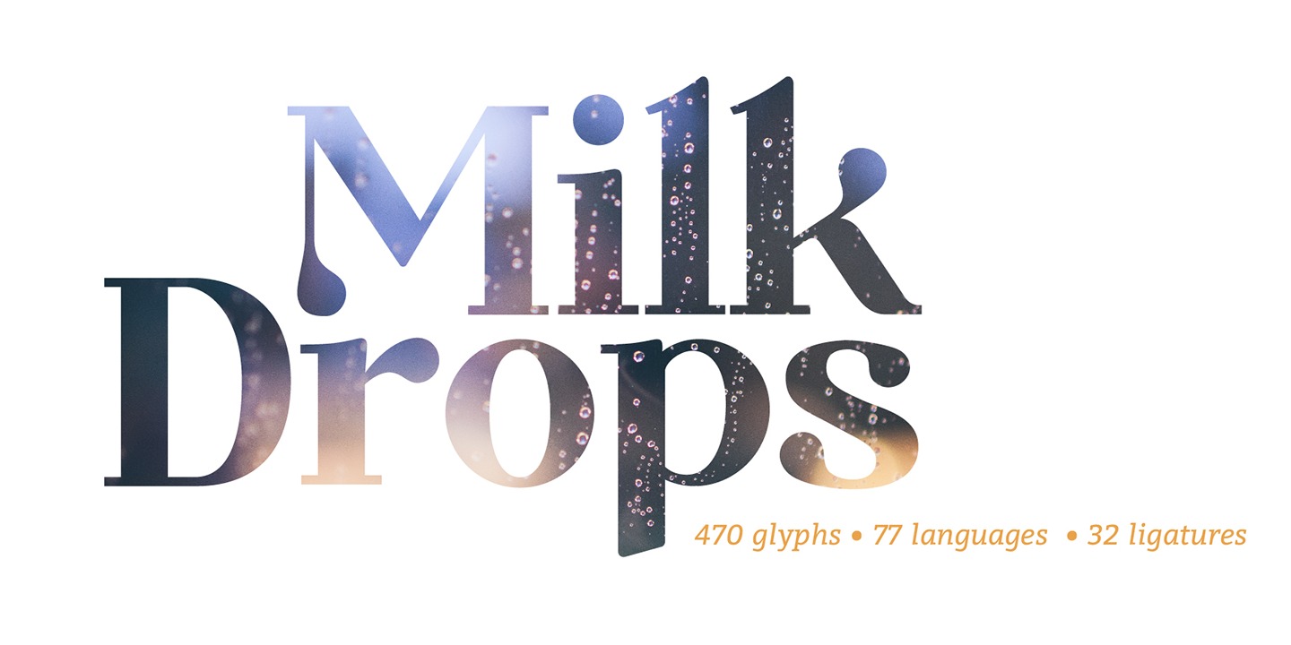 Пример шрифта Milk Drops